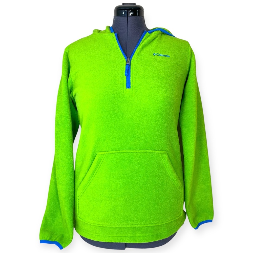 Columbia Green Athletic Fleece 1/2 Zip Pullover Hoodie Boys Size XL (18/20)